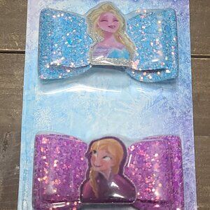 Disney Frozen Glitter French Clip Bow Set - NEW